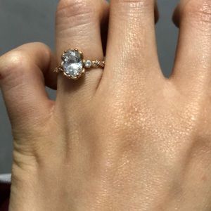 2.40 CT Oval Cut Simulated Diamond Engagement Ring